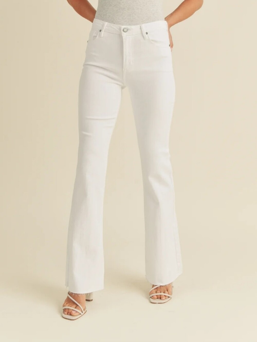 Just Black Denim NWT High Rise Scissor Cut Flare Jeans White 31 - Picture 5 of 13